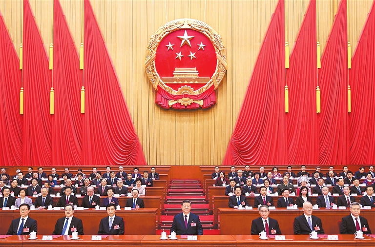 十四届全国人大三次会议在京闭幕 批准政府工作报告、全国人大常委会工作报告等 通过关于修改代表法的决定 习近平签署主席令予以公布 习近平李强王沪宁蔡奇丁薛祥李希韩正等在主席台就座