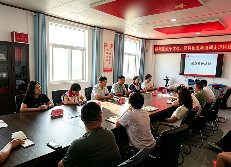 三门峡市陕州区科协联合区红十字会开展急救培训 进机关活动